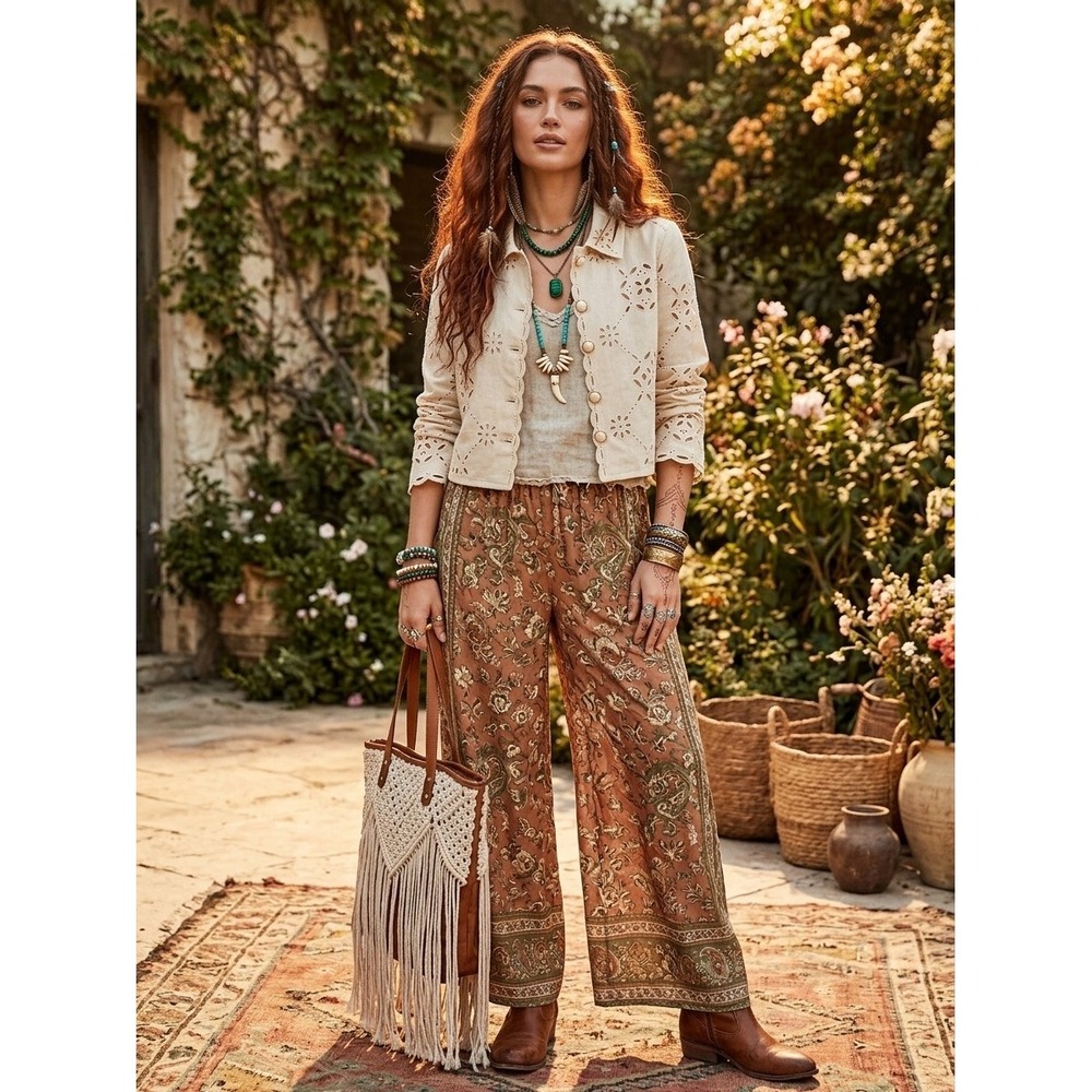 Calypso St Barth Womens Small Linen Cotton Blend Eyelet Beige Cropped Jacket Top